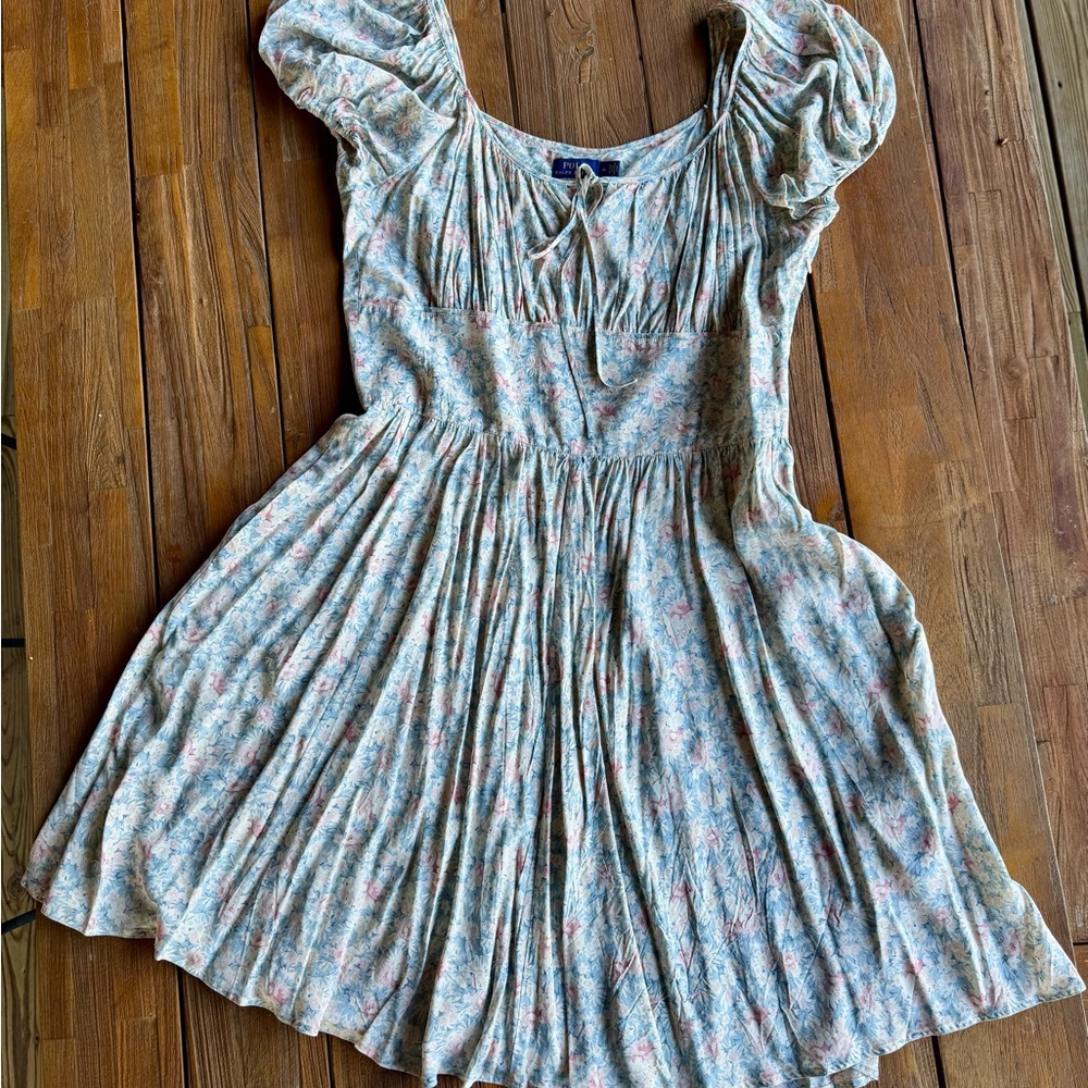 Vintage Ralph Lauren Blue and Pink Floral Dress